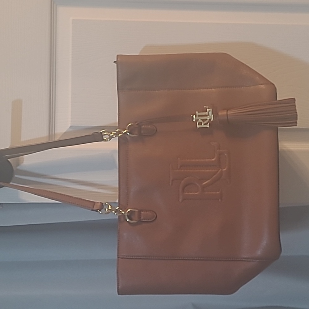 Ralph Lauren Brown Leather Tote Bag